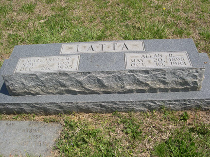 Allan and Margaret Latta tombstone